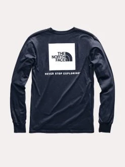 The North Face Men's Long-Sleeve Red Box Tee -The North Face Online nf00ca0e urbannavy tnfwhitealt2