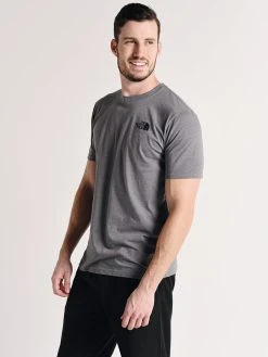 The North Face Men's Short Sleeve Red Box Tee -The North Face Online nf00ca0f tnfmediumgreyheather tnfblackalt2