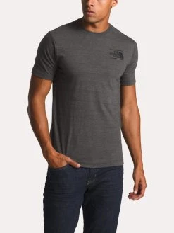 The North Face Men's Short Sleeve Vintage Pyrenees Tri Blend Tee -The North Face Online nf0a3sxm tnfdarkgreyheatheralt1